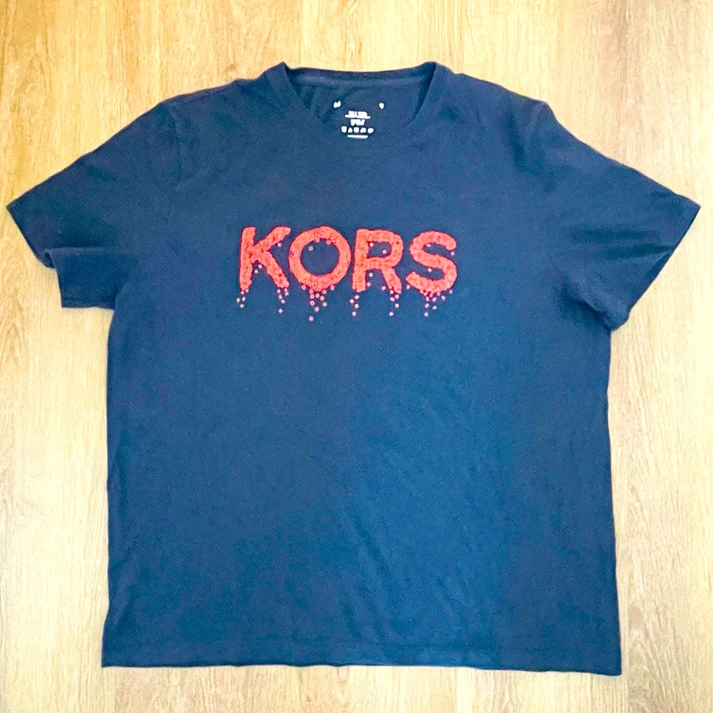 Michael Kors Blue and Red Short Sleeve Tees
